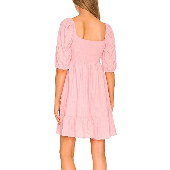 BCBGeneration Square Neck Smocked Dress in Cherry Blossom Women's XS NWOT - Picture 3 of 4